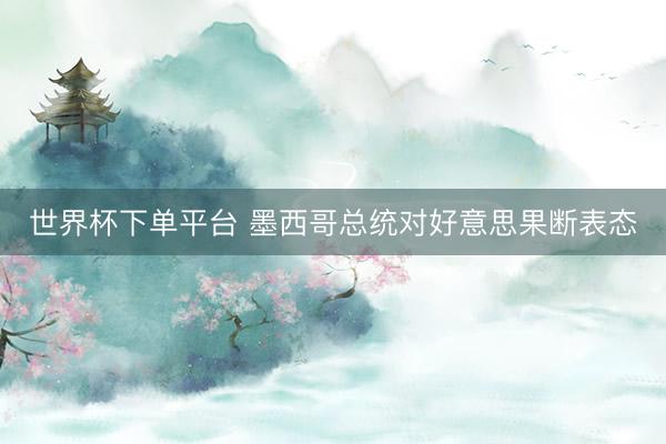 世界杯下單平臺(tái) 墨西哥總統(tǒng)對(duì)好意思果斷表態(tài)